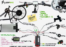 BMX 26 inch 48V 1500W rear hub motor kit wire diagram