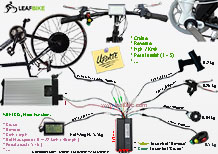 700c 48V 1000W rear hub motor kit wire diagram