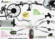 28 inch 48V 1500W rear electric hub motor kit wire diagram