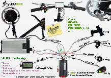 16 inch 48V 1000W front scooter motor kit wire diagram