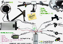 16 inch 36V 750W front scooter motor kit wire diagram