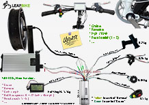 20 inch 60V 2000W single side shaft motor fat bike conversion kit drawing