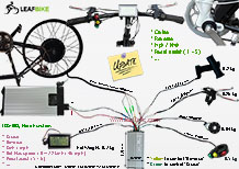 26 inch 36V 750W rear electric hub motor kit wire diagram