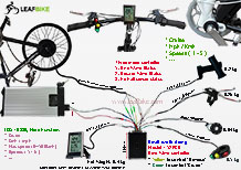 BMX 20 inch 36V 400W 600W 800W rear hub motor electric bike conversion kit wire diagram