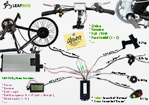 BMX 20 inch 36V 300W 500W 750W rear hub motor electric bike conversion kit wire diagram