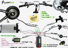 13 inch 48V 52V 800W rear bldc hub motor electric bike conversion kit wire diagram