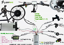 24 inch 36V 750W rear hub motor kit wire diagram