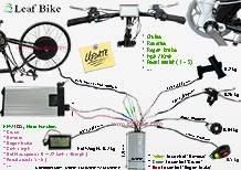 rear electric hub motor - bike conversion kit - wire diagram