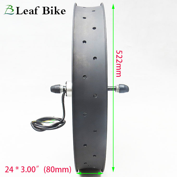 24 inch 48V 52V 1000W rear beach snow fat bike motor wheel