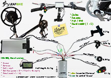 18 inch 36v 750w front hub motor bike conversion kit wire diagram