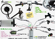 24 inch 36V 750W front hub motor electric bike conversion kit wire diagram