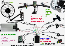 27 inch 48V 52V 1000W front hub motor electric bike kit wire diagram