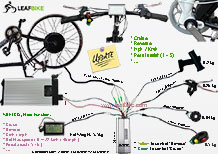 700c 60V 2000W rear electric bike motor kit wire diagram