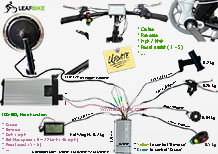 14 inch 36V 750W front casted hub motor bike conversion kit wire diagram