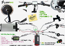 14 inch 48V 1000W front casted electric scooter motor kit wire diagram