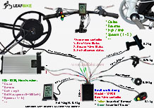 18 inch 48V 52V 1000W rear hub motor electric bike conversion kit wire diagram