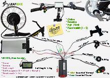 17 inch 48V 1500W front electric motorcycle motor kit wire diagram