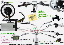 20 inch 60V 2000W front hub motor electric fat snow bike conversion kit wire diagram