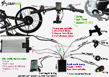 20 inch 36V 300W 500W 750W freewheel cassette beach snow fat bike hub motor conversion kit wire diagram