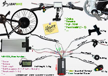 26 inch 48V 1000W rear electric hub motor kit wire diagram