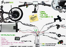 20 inch 72V 3000W rear fat hub motor electric snow bike conversion kit wire diagram