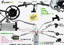 18 inch 36V 750W rear scooter motor kit wire diagram