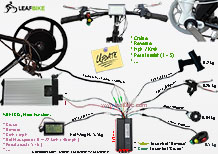 18 inch 48V 52V 1000W rear scooter motor kit wire diagram