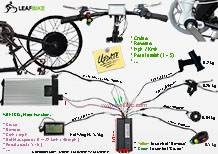 24 inch 48V 1500W rear hub motor electric bike conversion kit wire diagram