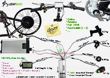 24 inch 60V 2000W rear hub motor electric bike conversion kit wire diagram