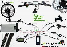 20 inch 48V 500W front brushless geared hub motor electric bike conversion kit wire diagram